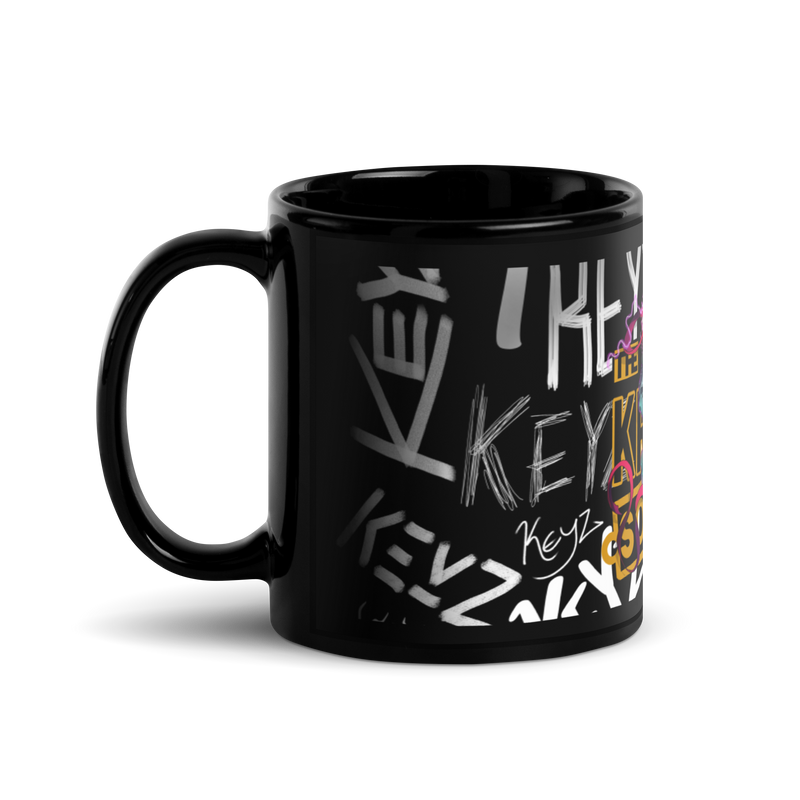 Porcelain Samurai Black Glossy Mug