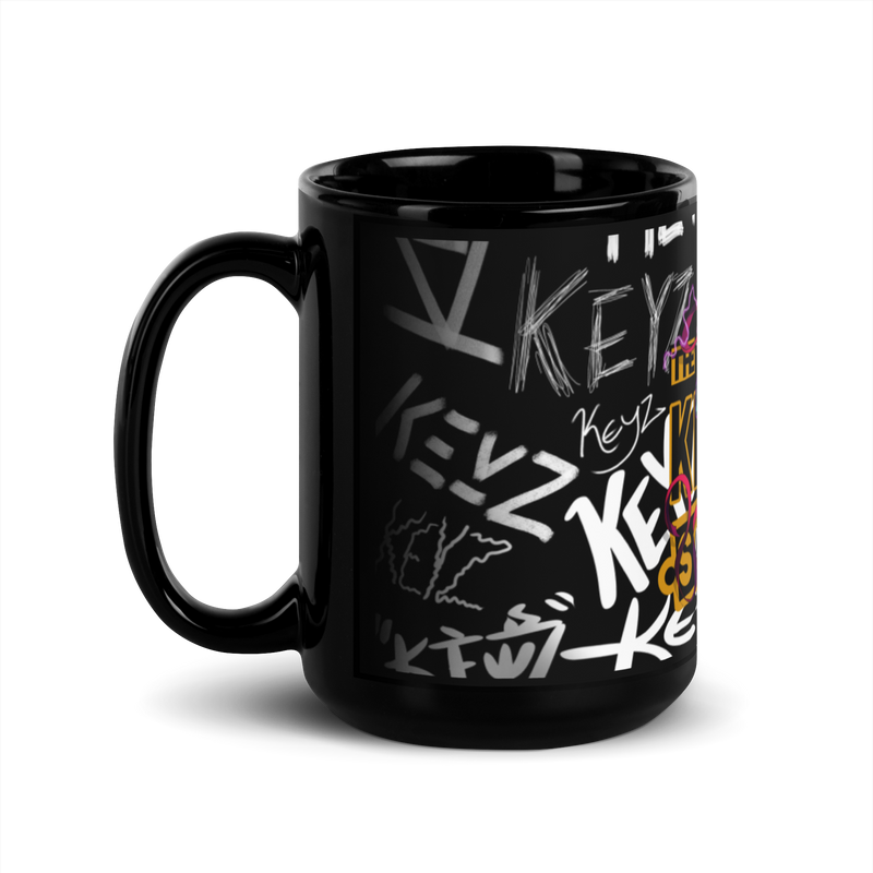 Porcelain Samurai Black Glossy Mug